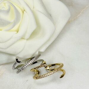 18K Gold Plated Stainless Steel Adjustable Nail Ring. Comes in Gold or Silver.